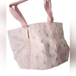 Victoria's Secret Light Pink Tote with Stripes